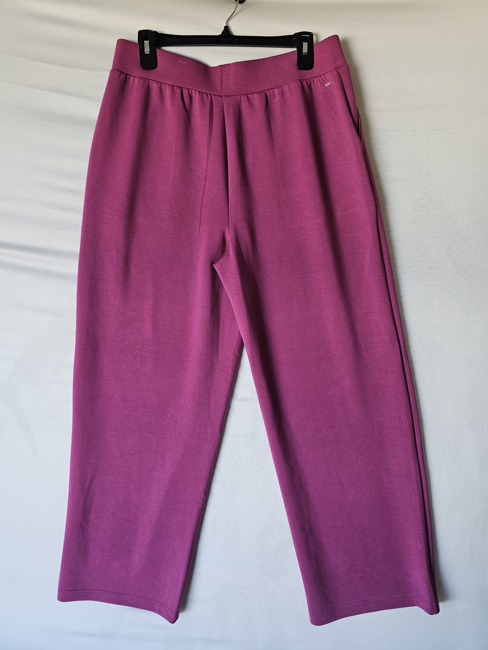 NWT Women's Wide Leg Pants Magenta Elastic Waist Casual Cozy